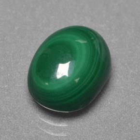Malaquita verde natural 4,40ct, corte oval, opaco
