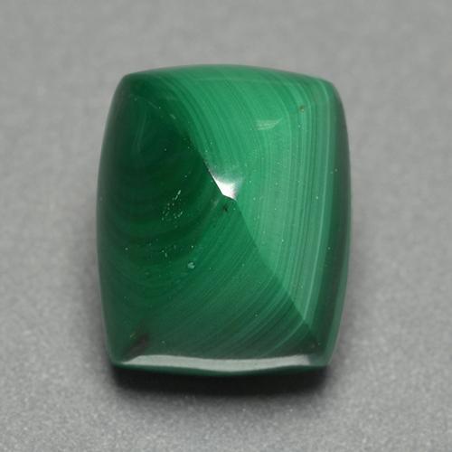 Malaquita verde natural 7,49ct, almofada cortada, opaco