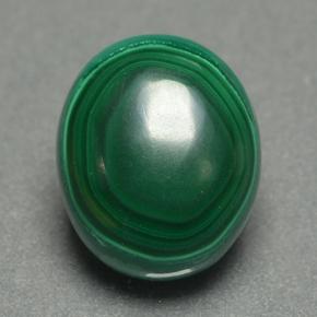 Malaquita verde natural 5,08ct, corte oval, opaco