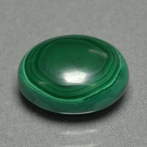Malaquita verde natural 5,08ct, corte oval, opaco