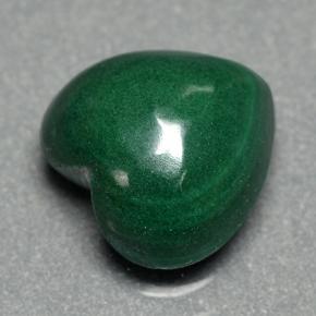 Malaquita verde natural 2,84ct, formato de coração, opaco