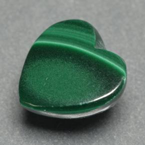 Malaquita verde natural 2,84ct, formato de coração, opaco