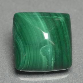 Malaquita verde natural 4,43ct, quadrado, opaco