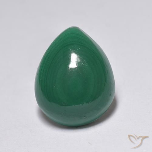 3.26ct Natural Verde médio Malaquita, Formato de pêra, Opaco