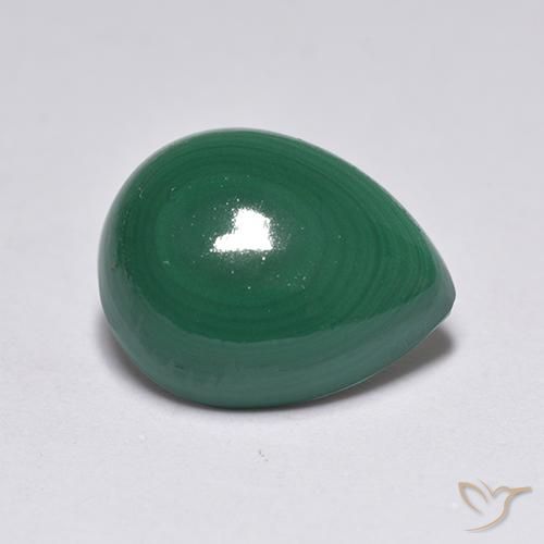 Malaquita Verde médio Natural 3.26ct, Formato de pêra, Opaco