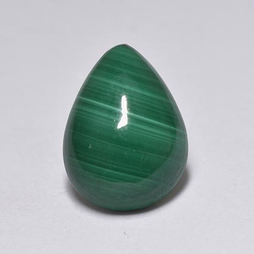 Malaquita verde natural 2,51ct, formato de pêra, opaco