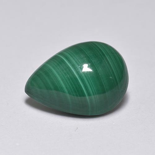 Malaquita verde natural 2,51ct, formato de pêra, opaco