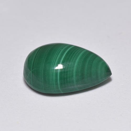 Malaquita verde natural 2,51ct, formato de pêra, opaco