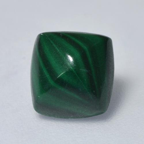 Malaquita verde natural 1,69ct, almofada cortada, opaco