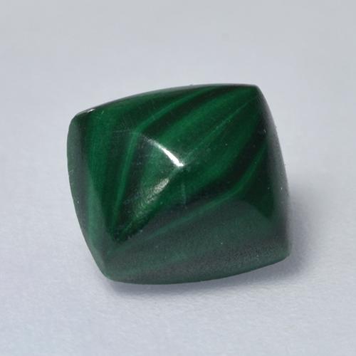 Malaquita verde natural 1,69ct, almofada cortada, opaco