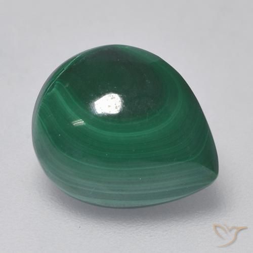 Malaquita Verde Natural 3.91ct, Formato de pêra, Opaco