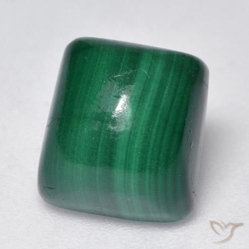 3.82ct Natural Verde médio Malaquita, Almofada, Opaco