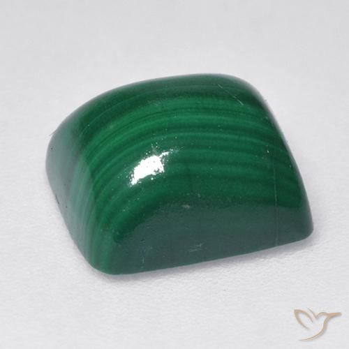 Malaquita Verde médio Natural 3.82ct, Almofada, Opaco