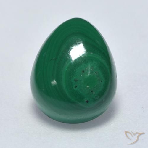 3.72ct Natural Verde Malaquita, Formato de pêra, Opaco