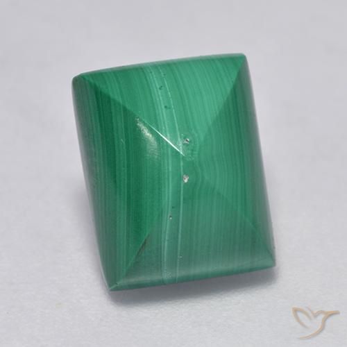 Malaquita Verde Natural 5.37ct, baguete, Opaco