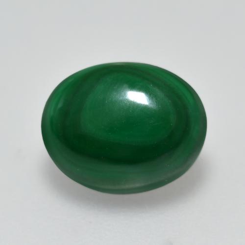 Malaquita verde natural 2,51ct, corte oval, opaco