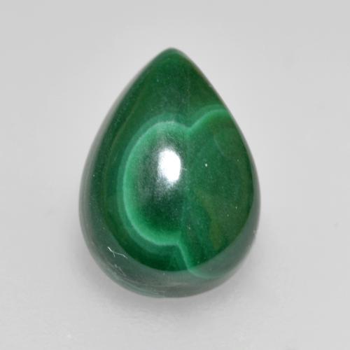Malaquita verde natural 2,58ct, formato de pêra, opaco