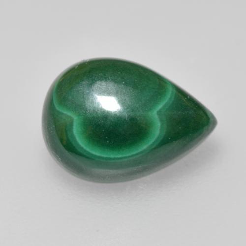 Malaquita verde natural 2,58ct, formato de pêra, opaco