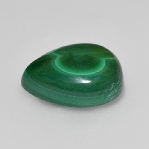 Malaquita verde natural 2,58ct, formato de pêra, opaco