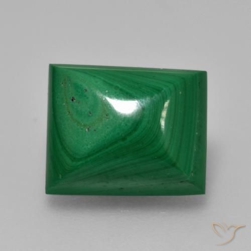 6.12ct Natural Verde médio Malaquita, baguete, Opaco