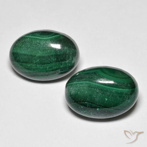 15.96ctw Natural Verde escuro Malaquita, oval, Opaco