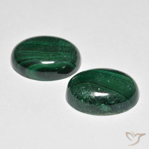 Pedras preciosas de Malaquita Verde escuro natural de 15.96 ct, oval, Opaco