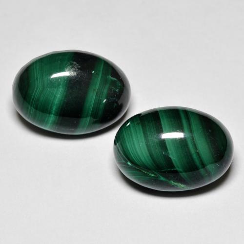 Pedras preciosas de malaquita verde natural de 17,39 ct, corte oval, opaco
