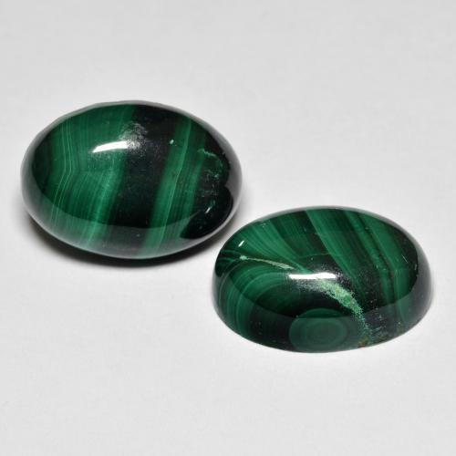 Pedras preciosas de malaquita verde natural de 17,39 ct, corte oval, opaco
