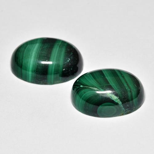 Pedras preciosas de malaquita verde natural de 17,39 ct, corte oval, opaco