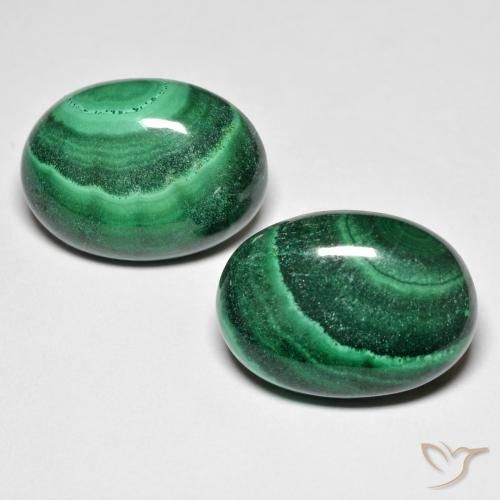 Pedras preciosas de malaquita verde natural de 28,50 ct, corte oval, opaco