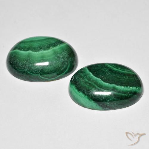 Pedras preciosas de malaquita verde natural de 28,50 ct, corte oval, opaco