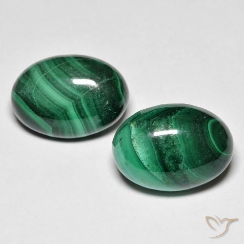 Pedras preciosas de malaquita multicolorido natural de 15,86 ct, corte oval, opaco