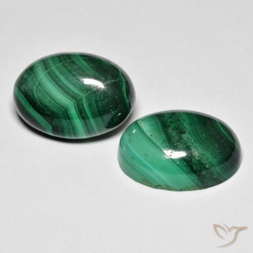 Pedras preciosas de malaquita multicolorido natural de 15,86 ct, corte oval, opaco