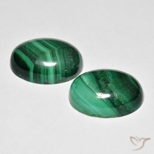 Pedras preciosas de malaquita multicolorido natural de 15,86 ct, corte oval, opaco