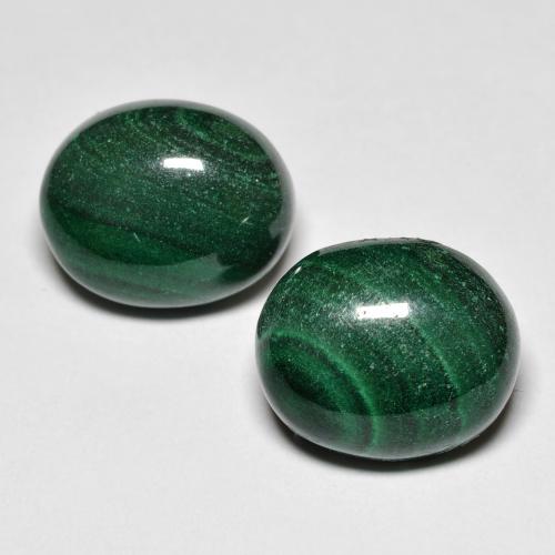 Pedras preciosas de malaquita verde natural de 13,95 ct, corte oval, opaco