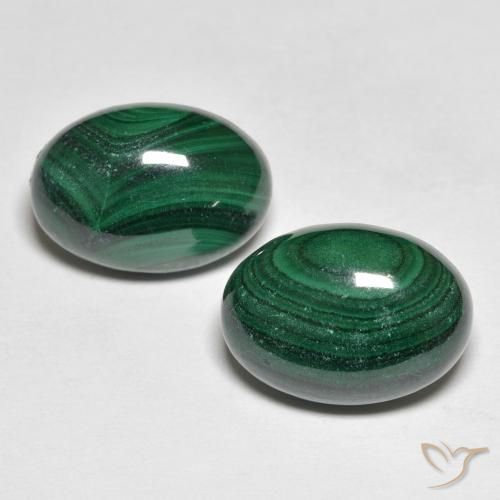 Pedras preciosas de Malaquita Verde natural de 16.09 ct, Corte Oval, Opaco