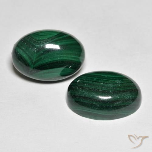 Pedras preciosas de Malaquita Verde natural de 16.09 ct, Corte Oval, Opaco