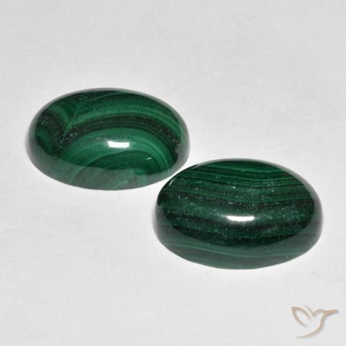Pedras preciosas de Malaquita Verde natural de 16.09 ct, Corte Oval, Opaco