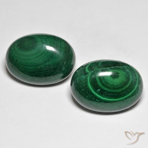 Pedras preciosas de Malaquita Verde natural de 32.27 ct, Corte Oval, Opaco