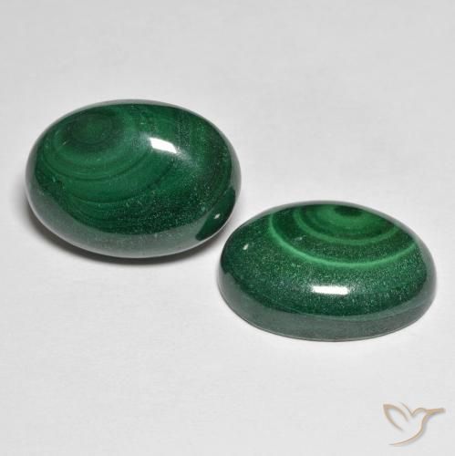 Pedras preciosas de Malaquita Verde natural de 32.27 ct, Corte Oval, Opaco