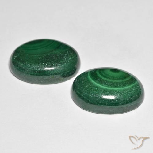 Pedras preciosas de Malaquita Verde natural de 32.27 ct, Corte Oval, Opaco