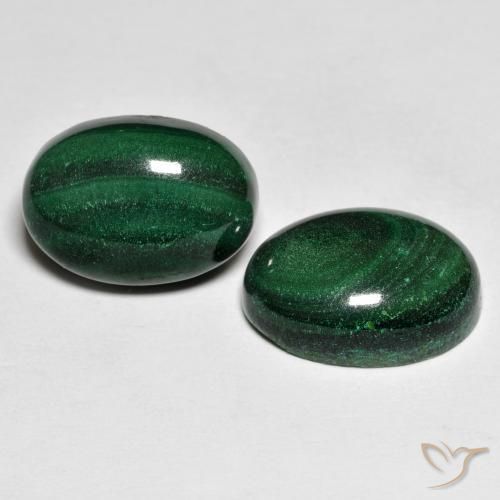Pedras preciosas de malaquita verde natural de 17,59 ct, corte oval, opaco