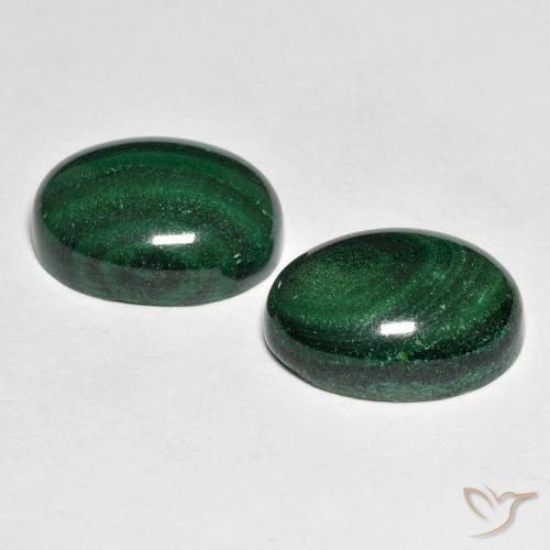 Pedras preciosas de malaquita verde natural de 17,59 ct, corte oval, opaco
