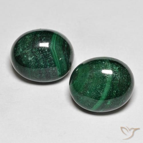 Pedras preciosas de malaquita verde natural de 14,74 ct, corte oval, opaco