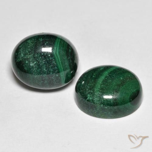 Pedras preciosas de malaquita verde natural de 14,74 ct, corte oval, opaco