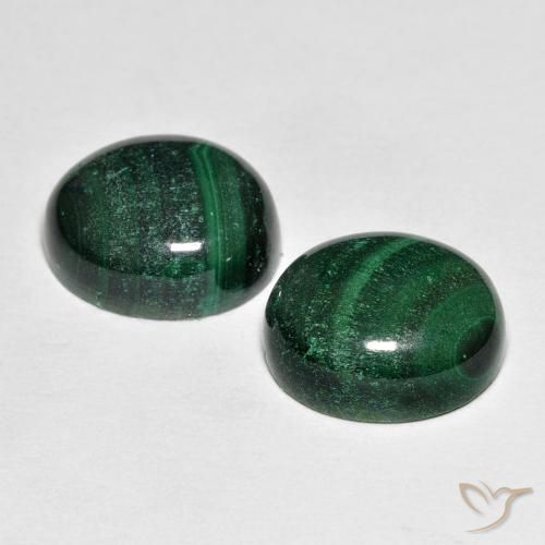 Pedras preciosas de malaquita verde natural de 14,74 ct, corte oval, opaco