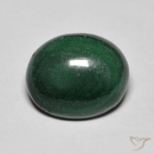 Malaquita Verde médio Natural 5.60ct, oval, Opaco