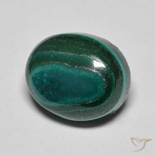Malaquita verde pinho Natural 7.82ct, oval, Opaco