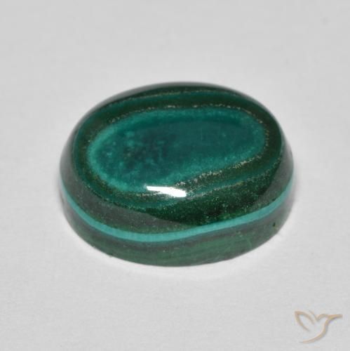 Malaquita verde pinho Natural 7.82ct, oval, Opaco