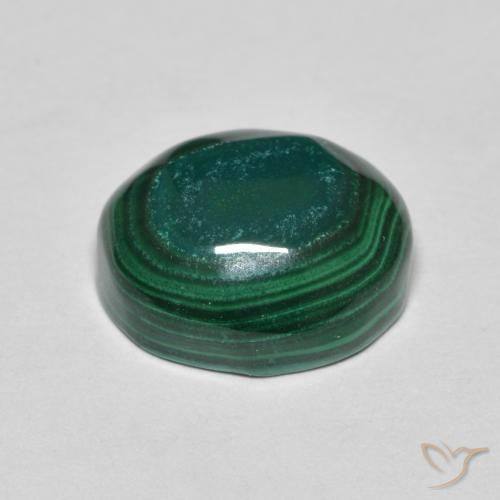 Malaquita verde pinho Natural 6.69ct, oval, Opaco